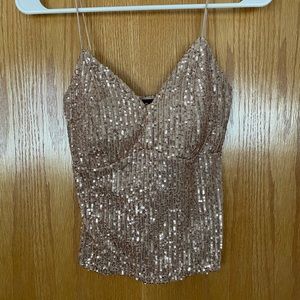Rose gold sequin top